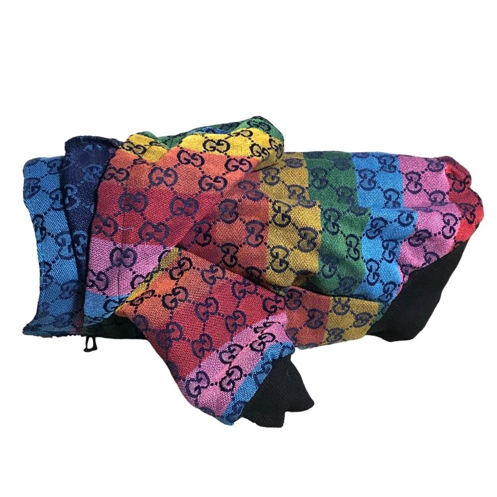 Dog Hoodie Jacket Rainbow Size Medium Stylish & Cozy Pet Apparel Zipper